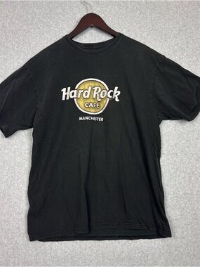Hard Rock Cafe Manchester Black T-Shirt XL 100% Cotton